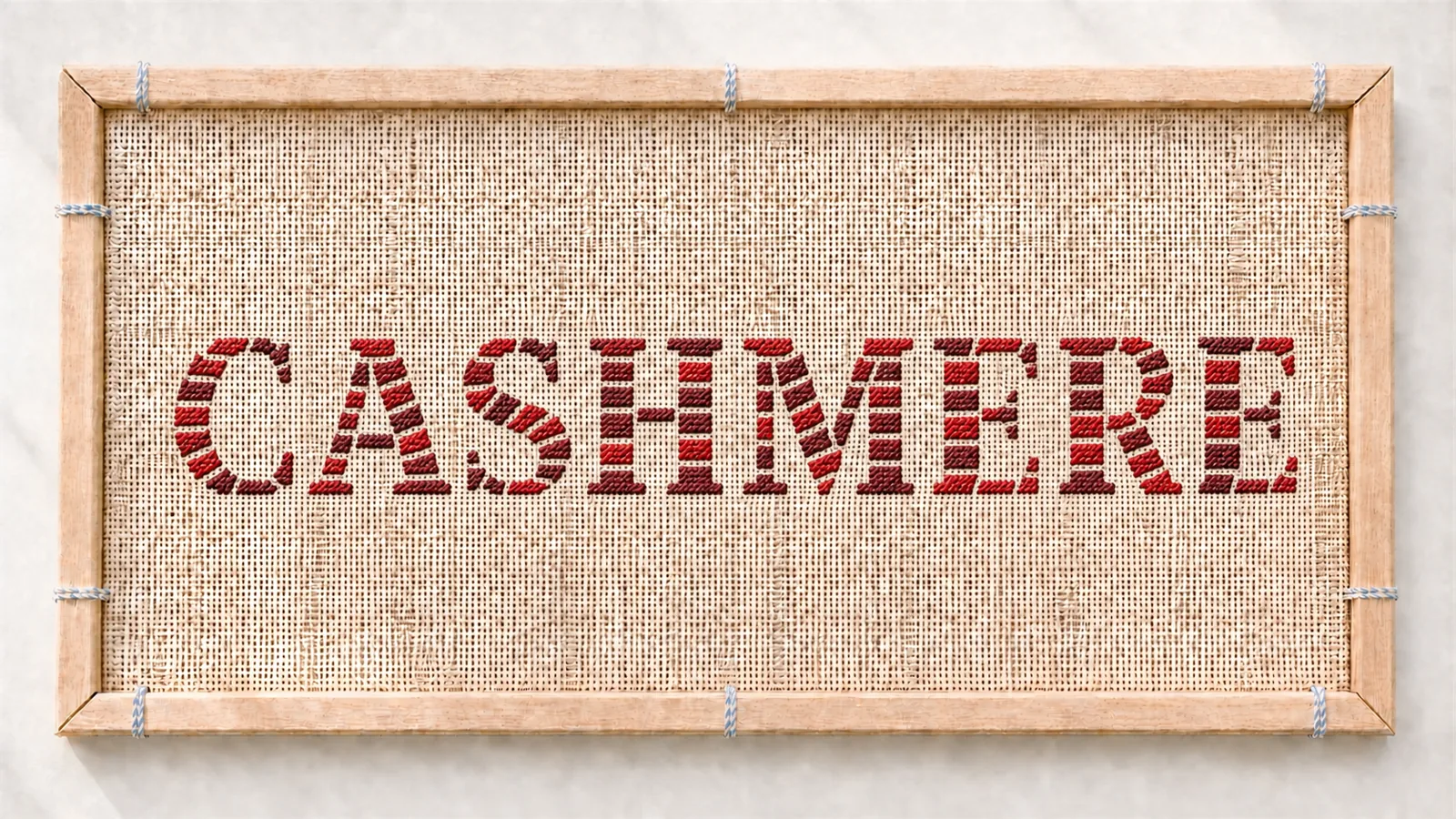 Framed needlepoint portrait for Cashmere stitch