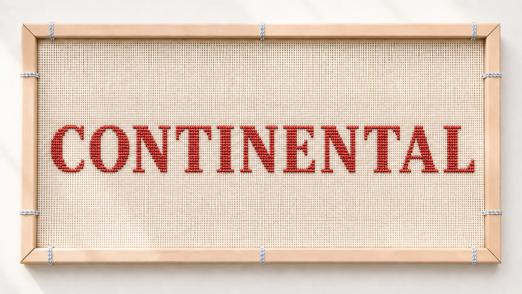 Framed needlepoint portrait for Continental stitch