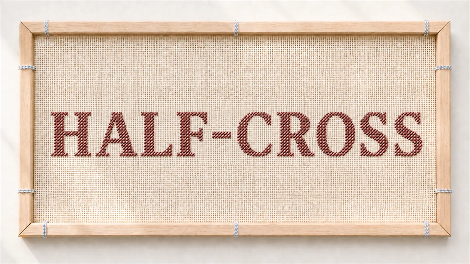 Framed needlepoint portrait for Half-cross tent stitch