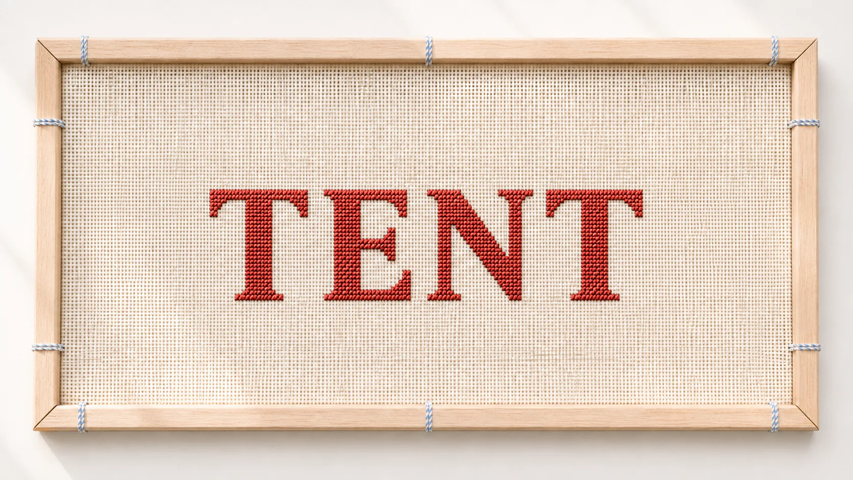 Framed needlepoint portrait for Tent stitch