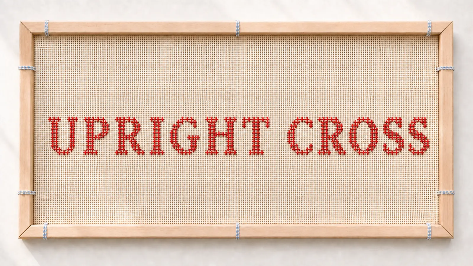 Framed needlepoint portrait for Upright cross stitch